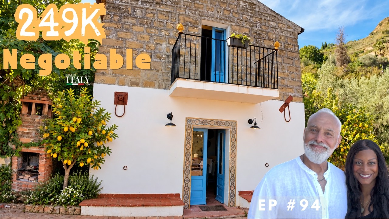 €249K Renovated Italian Villa with Sea Views in Reitano, Sicily: 3 Bedrooms, Huge Terrace