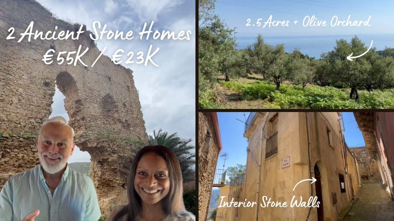 €55K Stone House with Sea Views in Tusa, Sicily: Plus €23K Olive Land