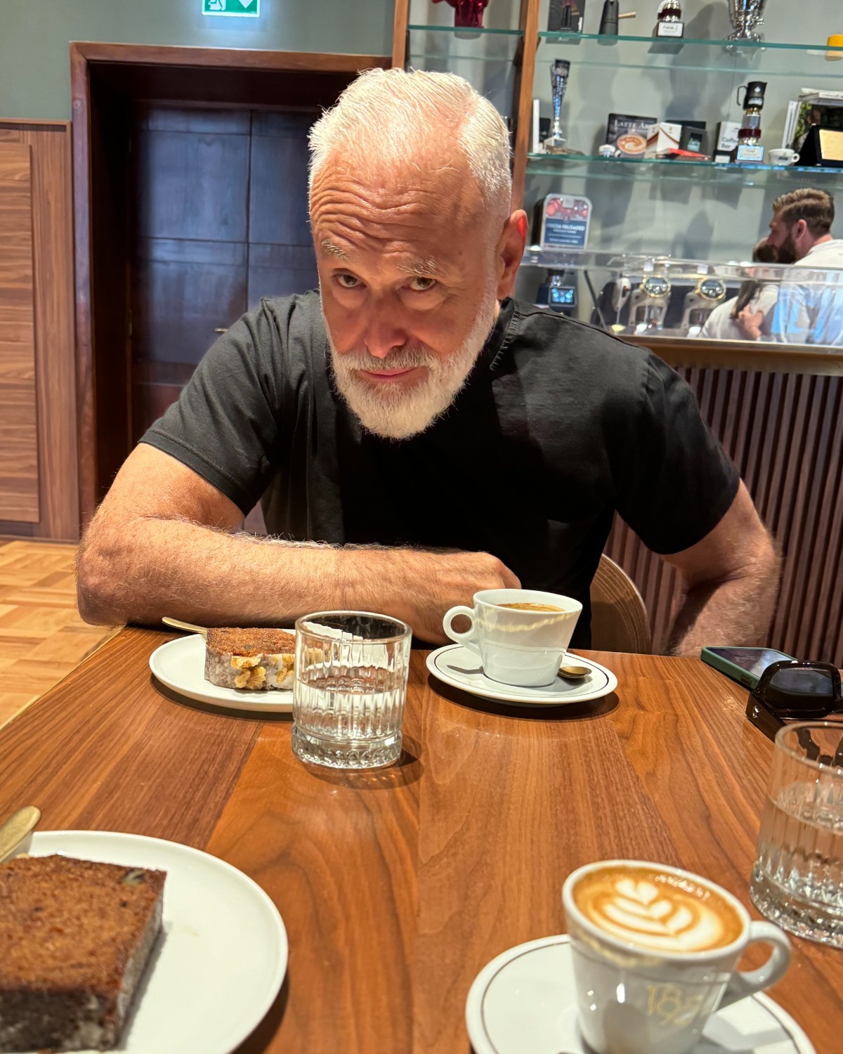 Carlo Lauria over a morning espresso in an Italian caffe