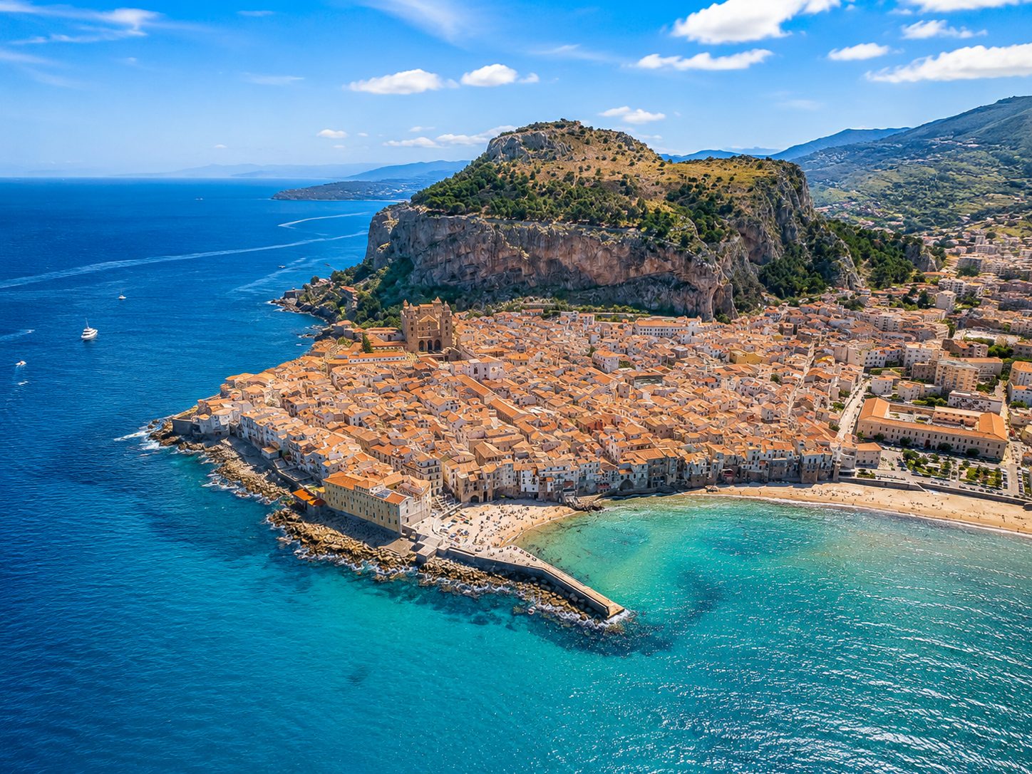 The coastline at Cefalù, Sicily